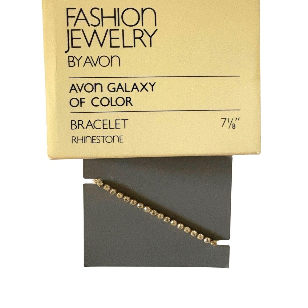 1982 Vintage Galaxy of Color Avon Rhinestone Tennis Bracelet - NIB